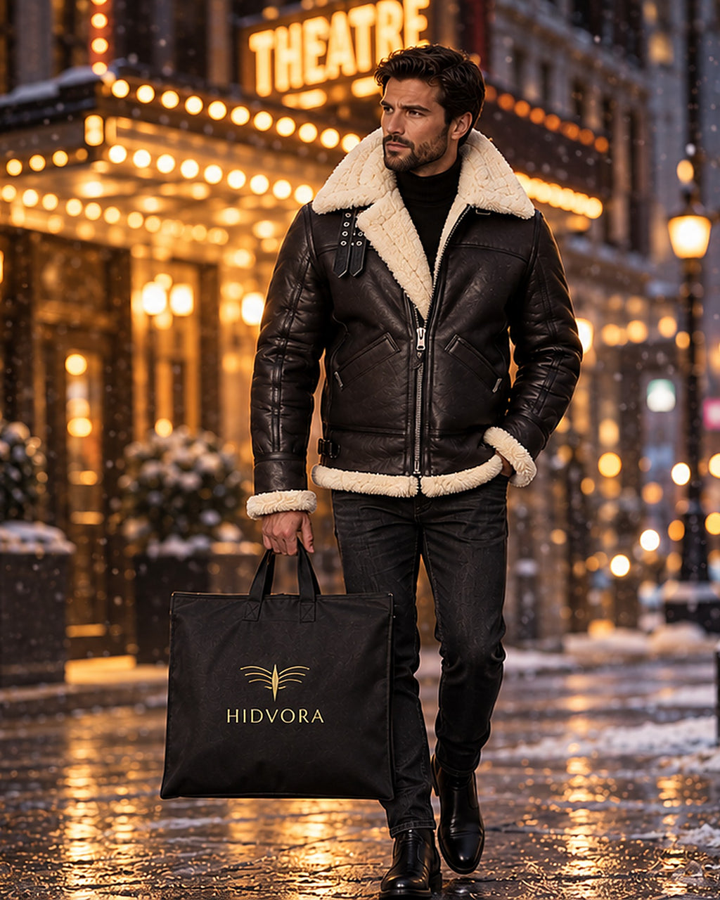 Men's B3 RAF Aviator Shearling Bomber Jacket – Real Sheepskin Flight Coat